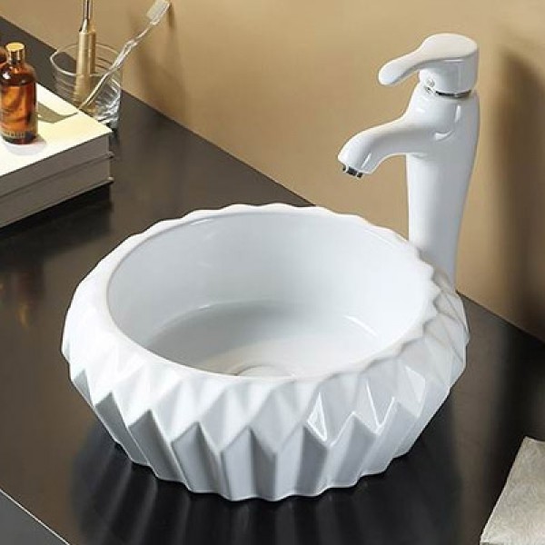 BX-4724 S9 Bathx KYOTO Art Basin, Designer Washbasin (400*400*150 mm, White)